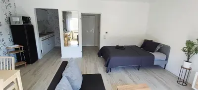 Küche/Küchenzeile in der Unterkunft Apartment Blätterwald