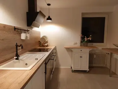 Küche/Küchenzeile in der Unterkunft Ferienwohnung Wiesengrund 2