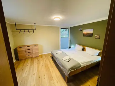 Ein Bett oder Betten in einem Zimmer der Unterkunft Haus am Bach