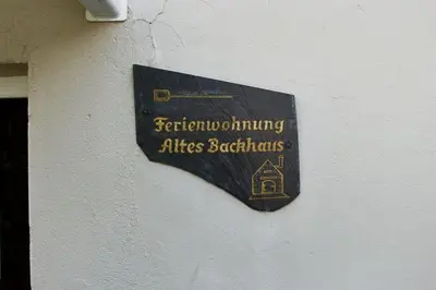 Ein Zertifikat, Auszeichnung, Logo oder anderes Dokument, das in der Unterkunft Ferienwohnung Backhaus ausgestellt ist