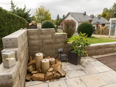 Ein Garten an der Unterkunft Ferienhaus mit Kamin in Thale-Friedrichsbrunn