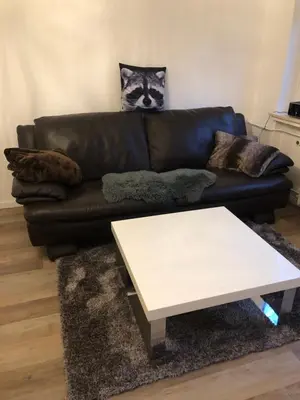 Ein Sitzbereich in der Unterkunft Ferienwohnung Waschbärglück