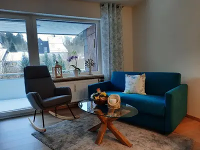 Ein Sitzbereich in der Unterkunft Meisensuite