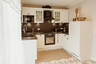 Küche/Küchenzeile in der Unterkunft Waldchalet Am Steinberg
