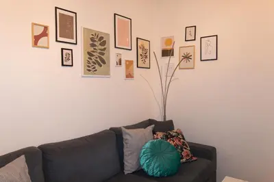 Ein Sitzbereich in der Unterkunft Ferienwohnung Vier Findlinge