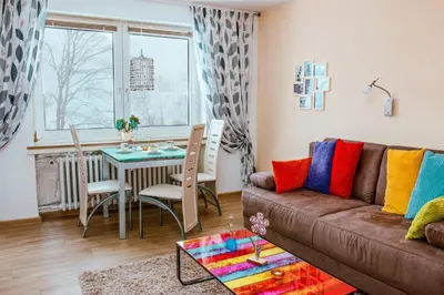 Ein Sitzbereich in der Unterkunft Ferienwohnung Marth
