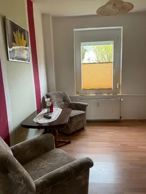 Ein Sitzbereich in der Unterkunft Quartier für zwei