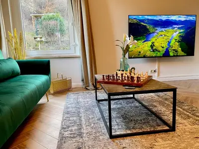 TV/Unterhaltungsangebot in der Unterkunft Traumhaus Wernigerode mit Sauna und Kamin