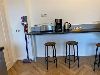 Küche/Küchenzeile in der Unterkunft Traumhaus Wernigerode mit Sauna und Kamin
