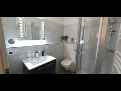 Ein Badezimmer in der Unterkunft NEU! FeWo Panoramablick Hohegeiß Pool und Sauna