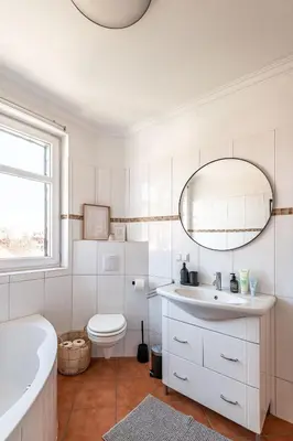 Ein Badezimmer in der Unterkunft Premium Apartment - Ausblick - Kamin - Balkon - Smart TV - Kaffeevollautomat