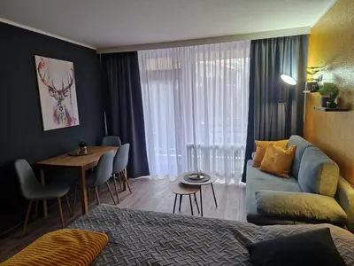 Ein Sitzbereich in der Unterkunft Apartment am Bocksberg II