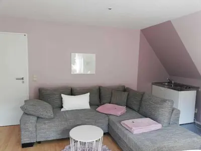 Ein Sitzbereich in der Unterkunft Ferienwohnung Natur pur Mühlental Wernigerode