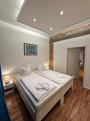 Ein Bett oder Betten in einem Zimmer der Unterkunft Altstadt-Apartment Rothenberg