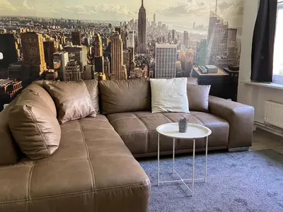 Ein Sitzbereich in der Unterkunft Ferienwohnung am Friedenspark 2