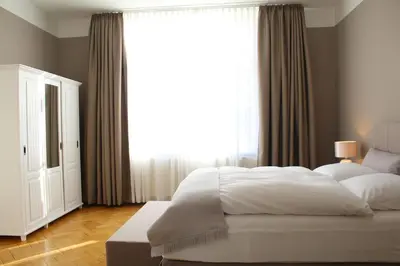 Ein Bett oder Betten in einem Zimmer der Unterkunft Ferienwohnung am Brühl