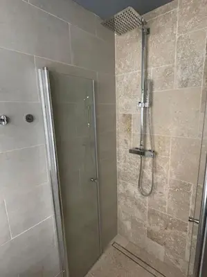 Ein Badezimmer in der Unterkunft Harzchalet Emma 2