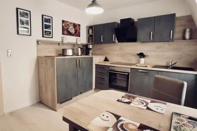 Küche/Küchenzeile in der Unterkunft Ferienwohnung Ostard 2