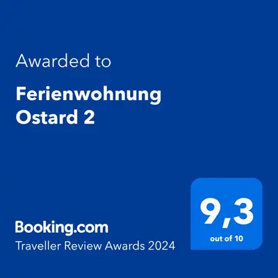Ein Zertifikat, Auszeichnung, Logo oder anderes Dokument, das in der Unterkunft Ferienwohnung Ostard 2 ausgestellt ist