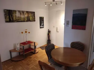 Ein Sitzbereich in der Unterkunft Ferienwohnung Kagemann