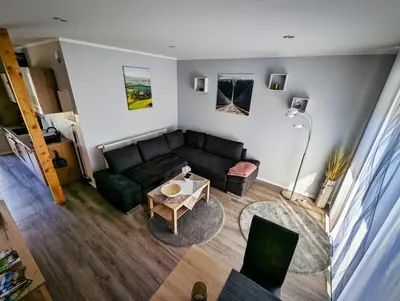 Ein Sitzbereich in der Unterkunft Ferienwohnung Vogt