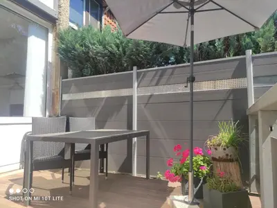 Ein Balkon oder eine Terrasse in der Unterkunft Ferienwohnung Kasten