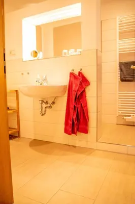 Ein Badezimmer in der Unterkunft Ferienwohnung am Fuße des Schlosses