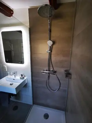Ein Badezimmer in der Unterkunft Haselnuss