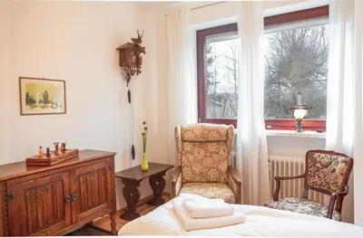 Ein Bett oder Betten in einem Zimmer der Unterkunft Ferienwohnung Baehr-Matull