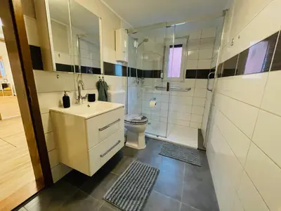 Ein Badezimmer in der Unterkunft Ferienhaus Zorgenfrei