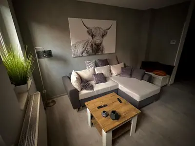 Ein Sitzbereich in der Unterkunft Ferienwohnung Amelie