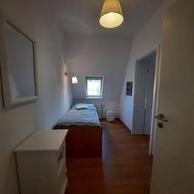 Ein Bett oder Betten in einem Zimmer der Unterkunft FeWo in Ilsenburg Waldblick, schöne Aussicht