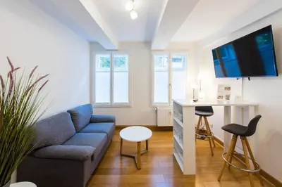Ein Sitzbereich in der Unterkunft Ferienwohnung 1 - Marktkirchhof