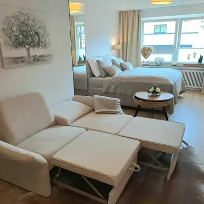 Ein Sitzbereich in der Unterkunft Ferienwohnung Herzstück