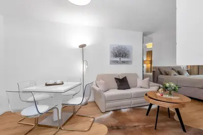 Ein Sitzbereich in der Unterkunft Ferienwohnung Herzstück