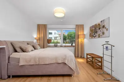 Ein Bett oder Betten in einem Zimmer der Unterkunft Ferienwohnung Herzstück