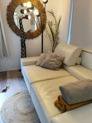 Ein Bett oder Betten in einem Zimmer der Unterkunft Günstige, schöne Ferienwohnung im Wanderparadies