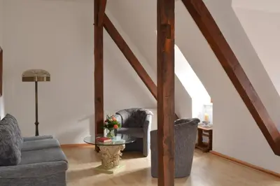 Ein Sitzbereich in der Unterkunft Maisonette-Appartement