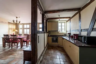 Küche/Küchenzeile in der Unterkunft Ferienhaus Sankt Marien auf dem Münzenberg