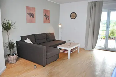 Ein Sitzbereich in der Unterkunft Ferienwohnung Hof Konietzke