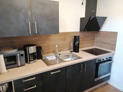 Küche/Küchenzeile in der Unterkunft Ferienappartement Bodekessel